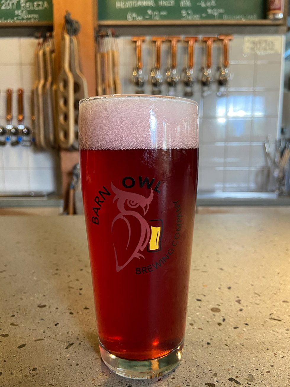 Raspberry Wheat Ale Barn Owl Brewing
